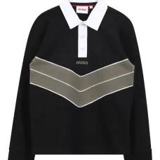 Рубашка поло с длинными рукавами и узором шеврон