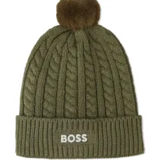 Шапка бини фактурной вязки