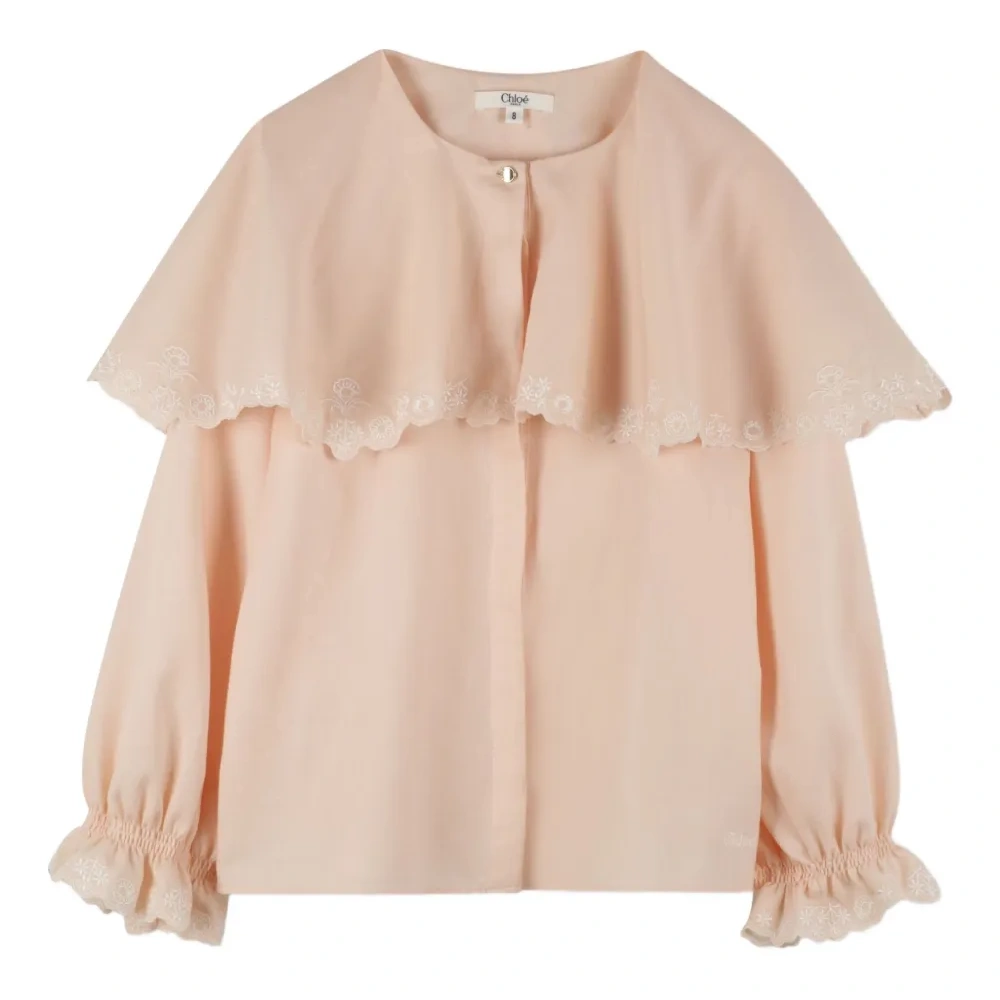 многослойная блузка с цветочной вышивкой