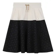 расклешенная юбка с контрастной вставкой