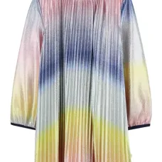 плиссированное платье с эффектом металлик