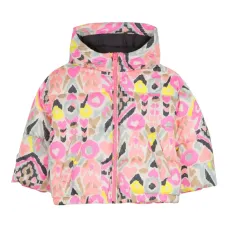 Пуховик с цветочным принтом