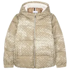 Стеганый пуховик с капюшоном