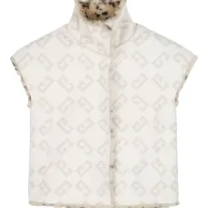 Жилет из искусственного меха с анималистичным принтом