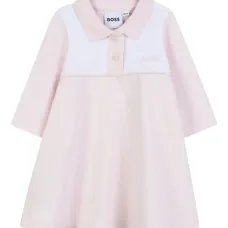 платье в стиле колор-блок с воротником поло