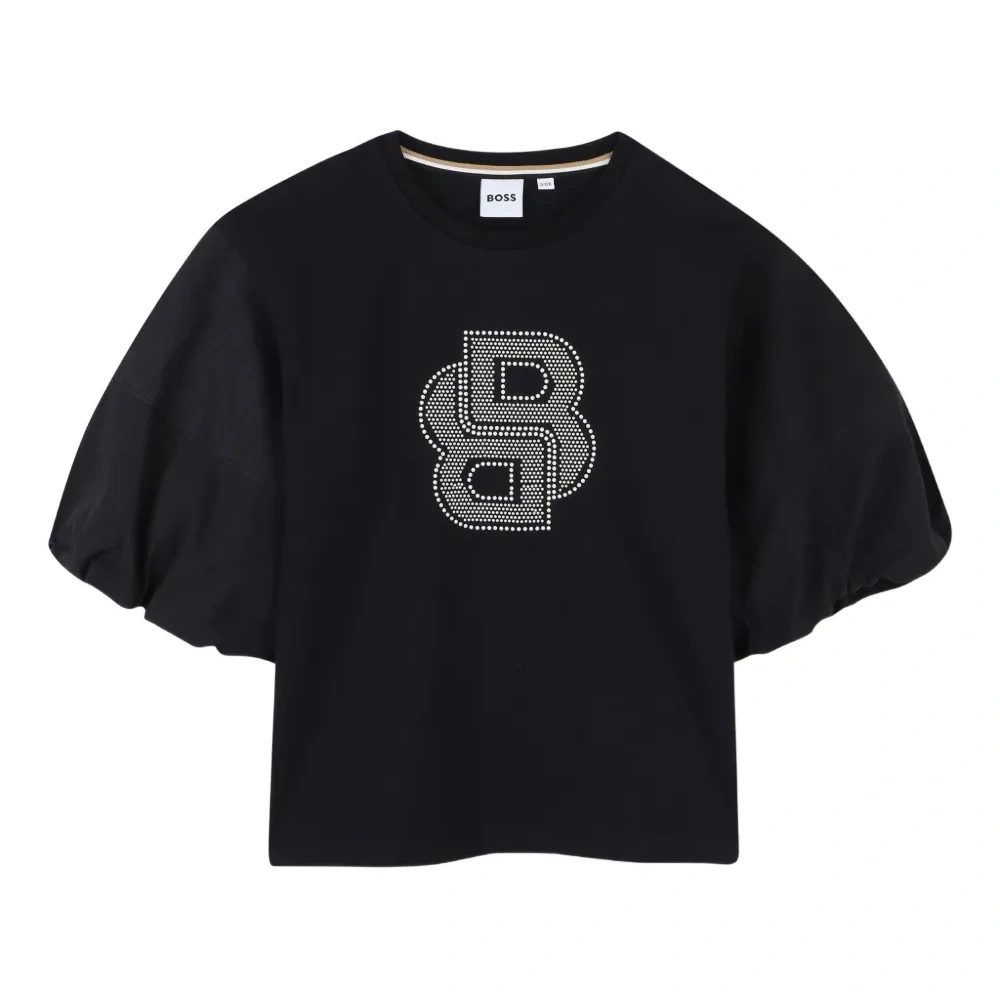 Топ с объемными рукавами и стразами