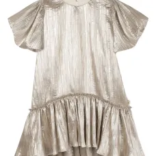 Плиссированное платье с оборками