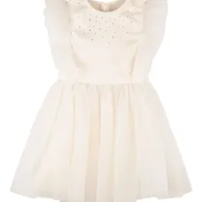 Декорированное платье с оборками на рукавах Декорированное платье с оборками на рукавах