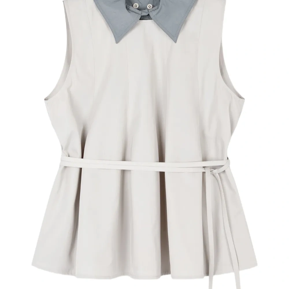 Топ с воротником и поясом