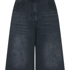 Джинсовые шорты-бермуды с завышенной талией Джинсовые шорты-бермуды с завышенной талией