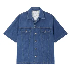 джинсовая рубашка с короткими рукавами