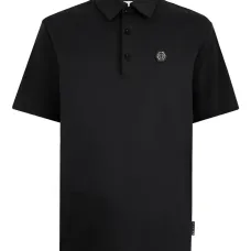 Поло с логотипом в виде гексагональной эмблемы