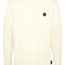 Жаккардовая футболка с длинными рукавами