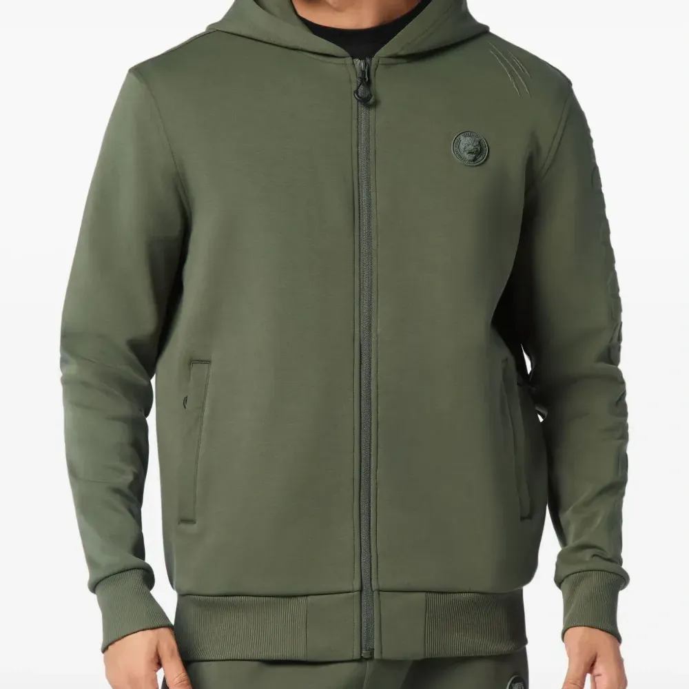 Худи на молнии с тисненым логотипом