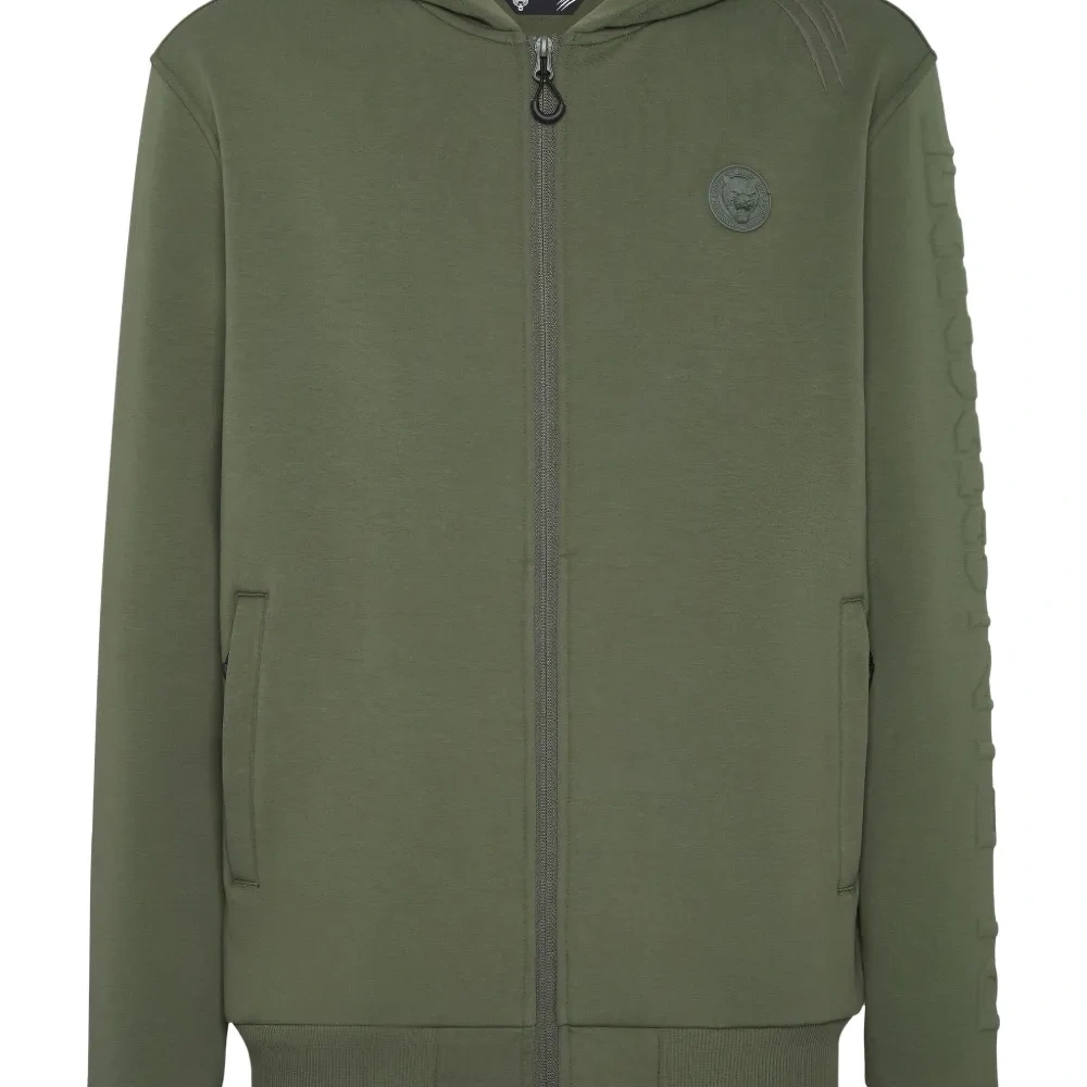 Худи на молнии с тисненым логотипом Худи на молнии с тисненым логотипом