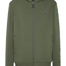 Худи на молнии с тисненым логотипом