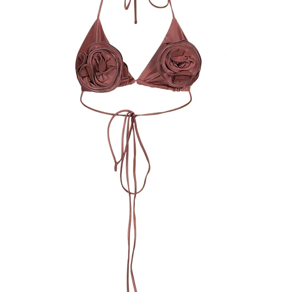 Декорированный топ бикини с треугольными чашками Декорированный топ бикини с треугольными чашками