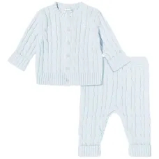 Комплект из кардигана и брюк фактурной вязки