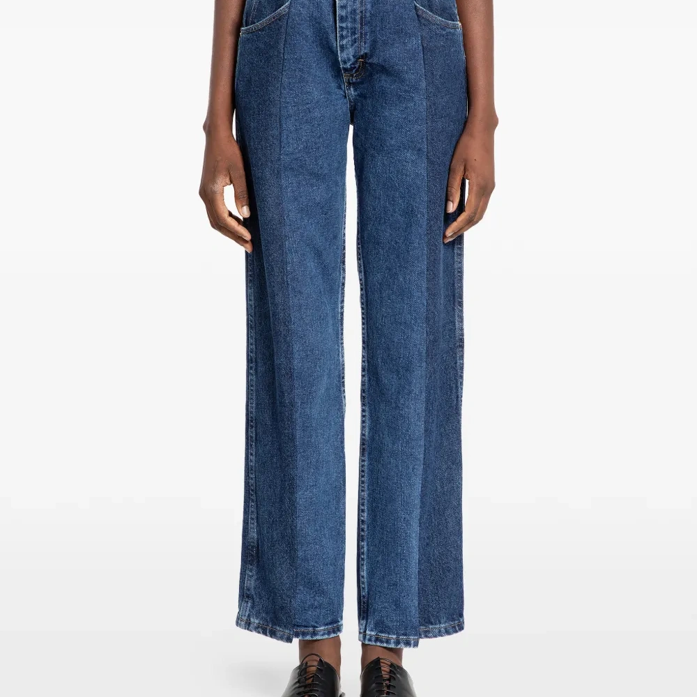 Бойфренд-джинсы с контрастными вставками