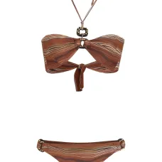 бикини в полоску с вырезом халтер