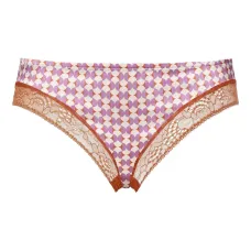 Кружевные трусы-танга с геометричным принтом