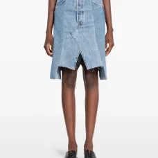 Джинсовая юбка с необработанным краем