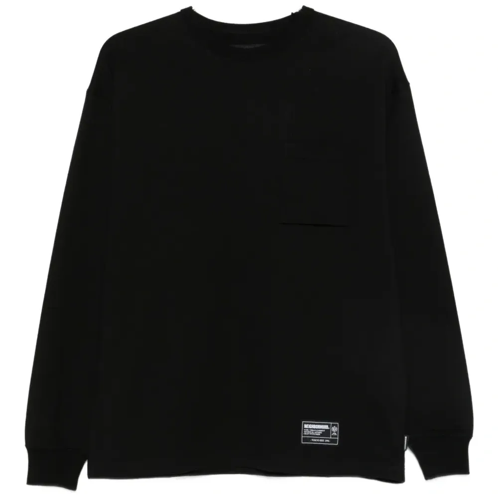 Футболка с длинными рукавами и нашивкой-логотипом