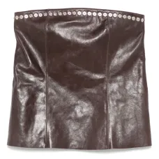 Кожаная юбка мини