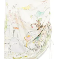 льняная юбка с драпировкой