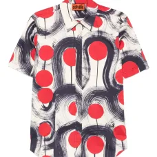 Рубашка с короткими рукавами и абстрактным принтом