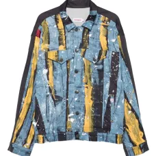 Джинсовая куртка в полоску