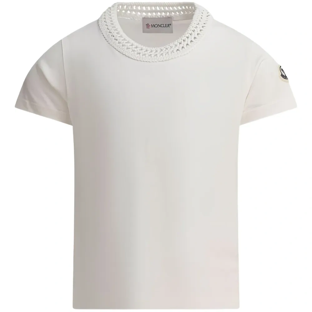 Футболка с воротником в технике кроше