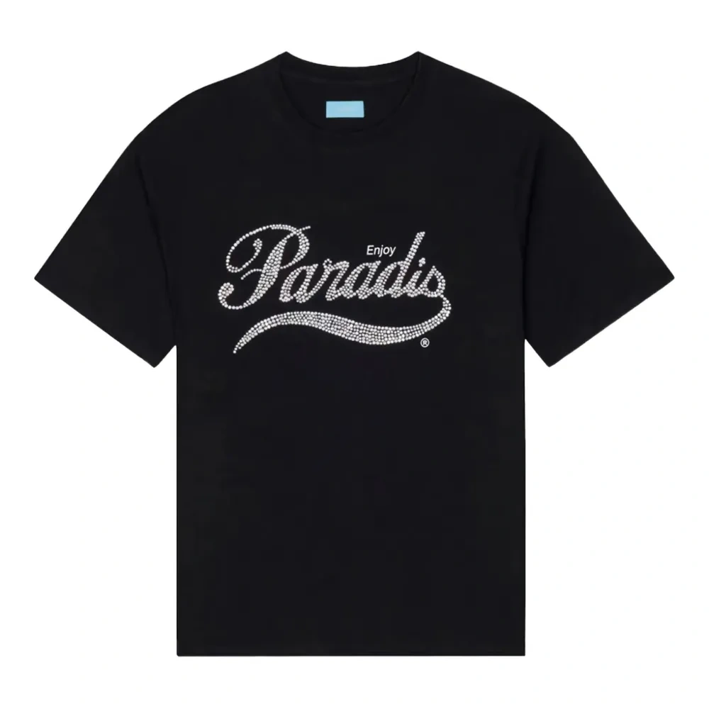 футболка с логотипом и кристаллами