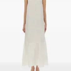 ярусное платье с круглым вырезом