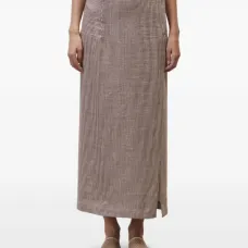 полосатая юбка с разрезом