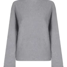 Джемпер с вырезом-лодочкой и широкими рукавами