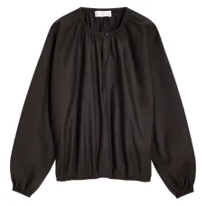 топ с объемными рукавами и сборками