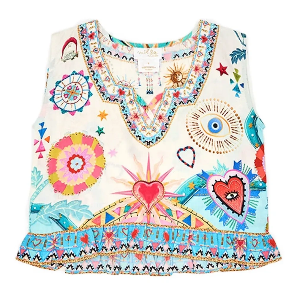 Топ с оборками и принтом