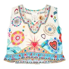 Топ с оборками и принтом