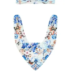 Комплект из повязки на голову и нагрудника с цветочным принтом Комплект из повязки на голову и нагрудника с цветочным принтом