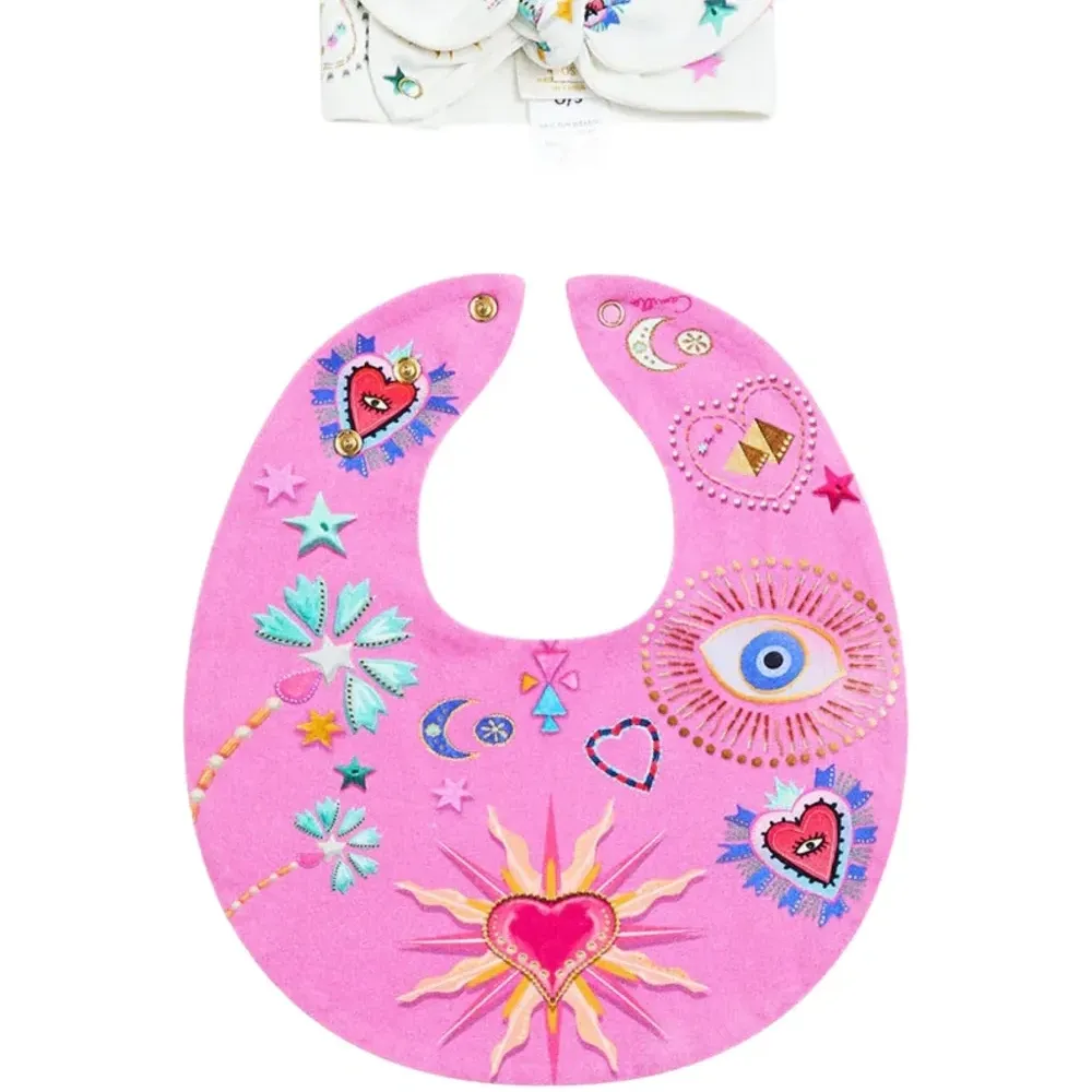 Комплект из нагрудника и повязки на голову с вышивкой Комплект из нагрудника и повязки на голову с вышивкой