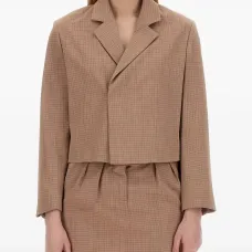 укороченный жакет в клетку