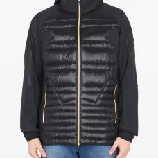 Стеганый пуховик с капюшоном