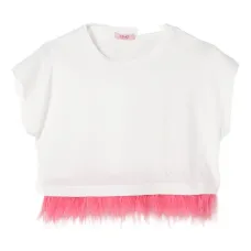 Футболка с отделкой перьями Футболка с отделкой перьями