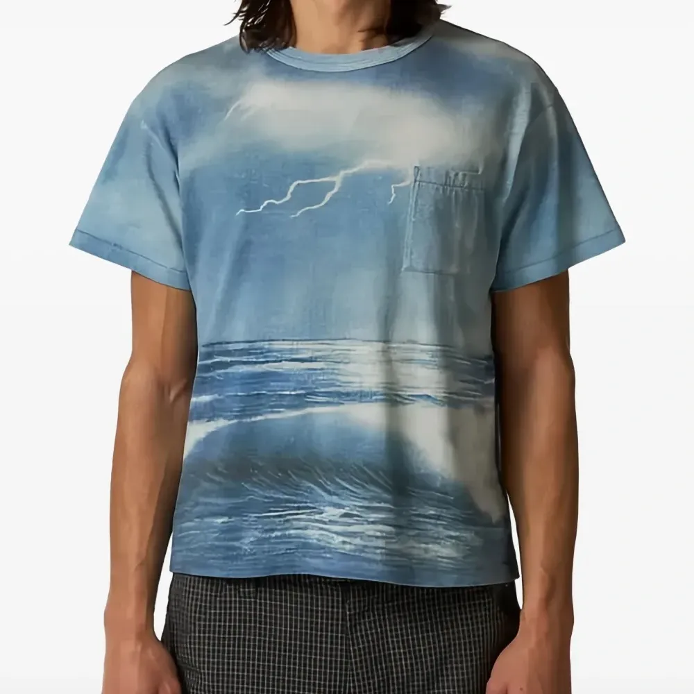 футболка с карманом и принтом