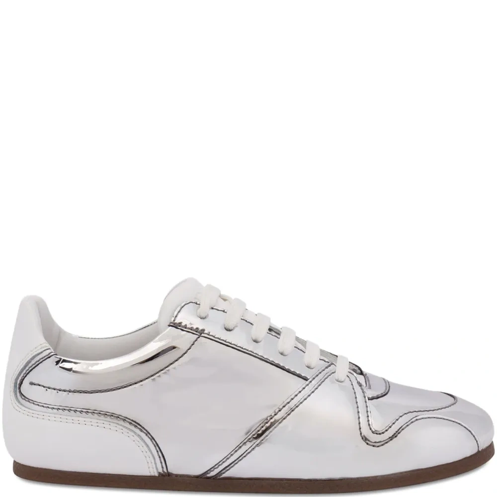 кроссовки с эффектом металлик