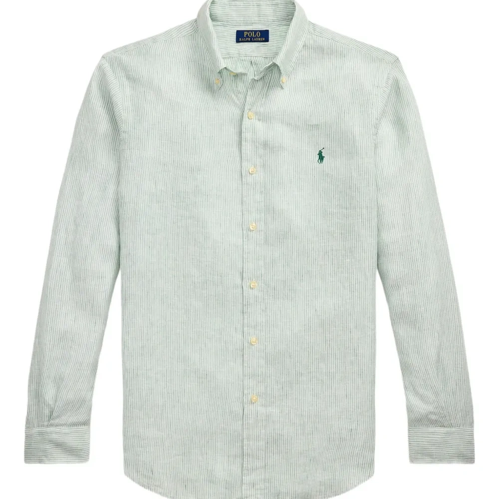 Льняная рубашка в полоску