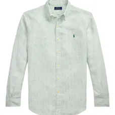 Льняная рубашка в полоску