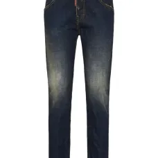 Джинсы Cool Girl с эффектом тёмного песочного потертости Джинсы Cool Girl с эффектом тёмного песочного потертости