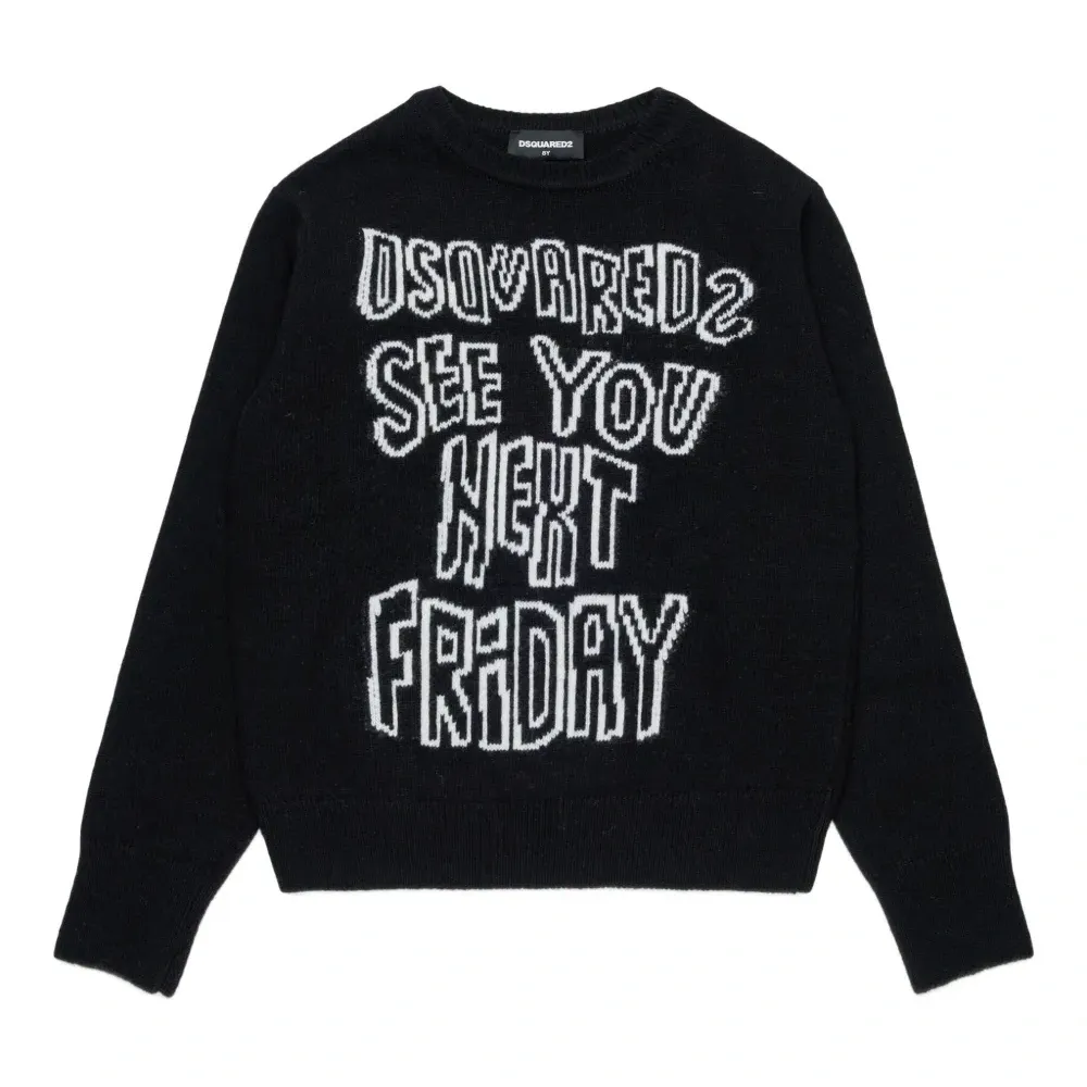 Свитер вязки интарсия с логотипом Свитер вязки интарсия с логотипом